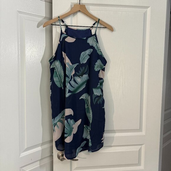 EUC - Beautiful Blue Halter Dress - Size Medium - Adjustable Straps - Picture 1 of 3